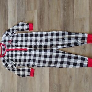 NWT Pajamarama Women's Holiday Gnome One-Piece Black/White Check Size L